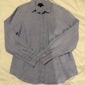 J. Crew Light Blue Linen Button-Up Shirt